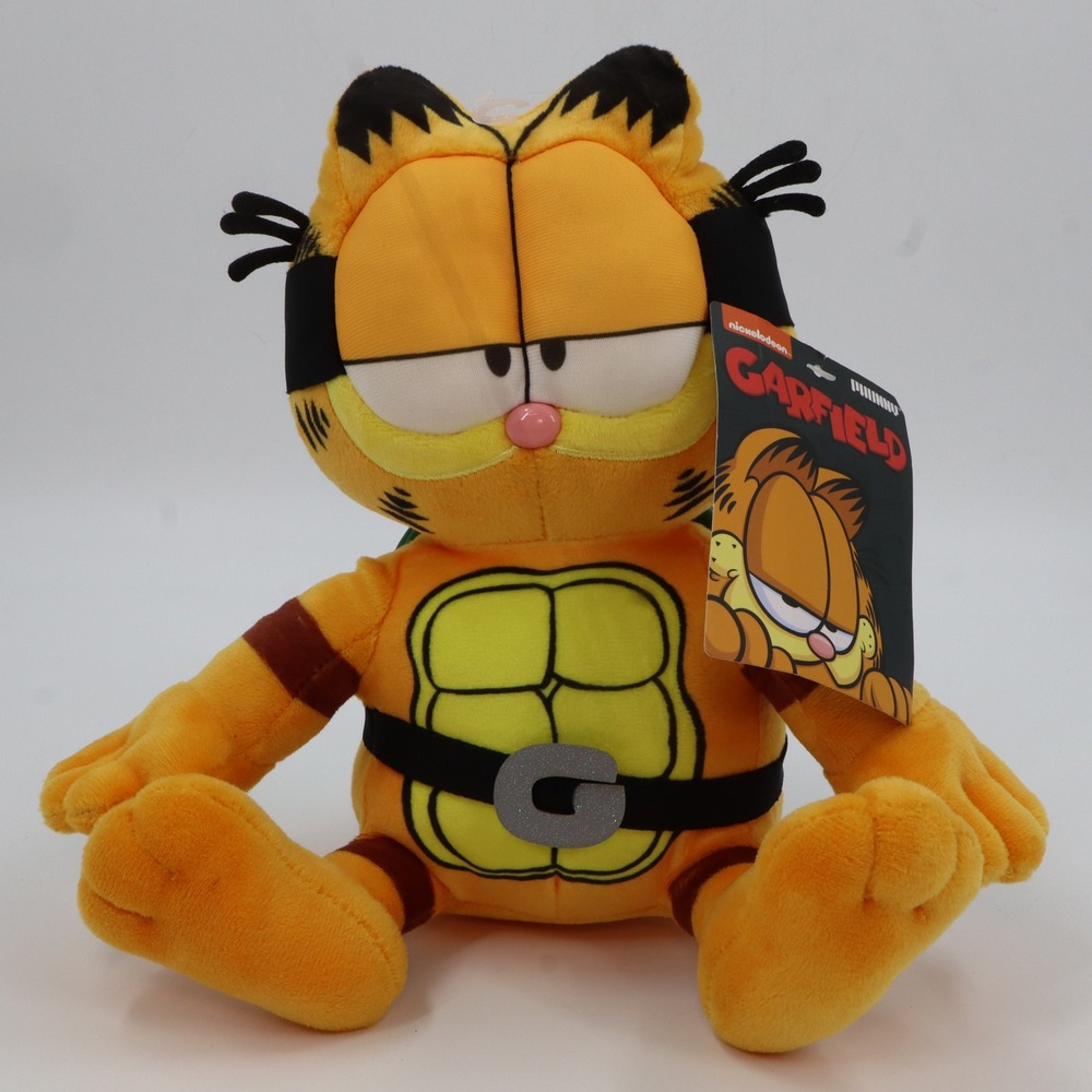 Kidrobot Garfield TMNT Plush‎ Unisex 8in Orange Ninja Turtle Mask Shell NWT